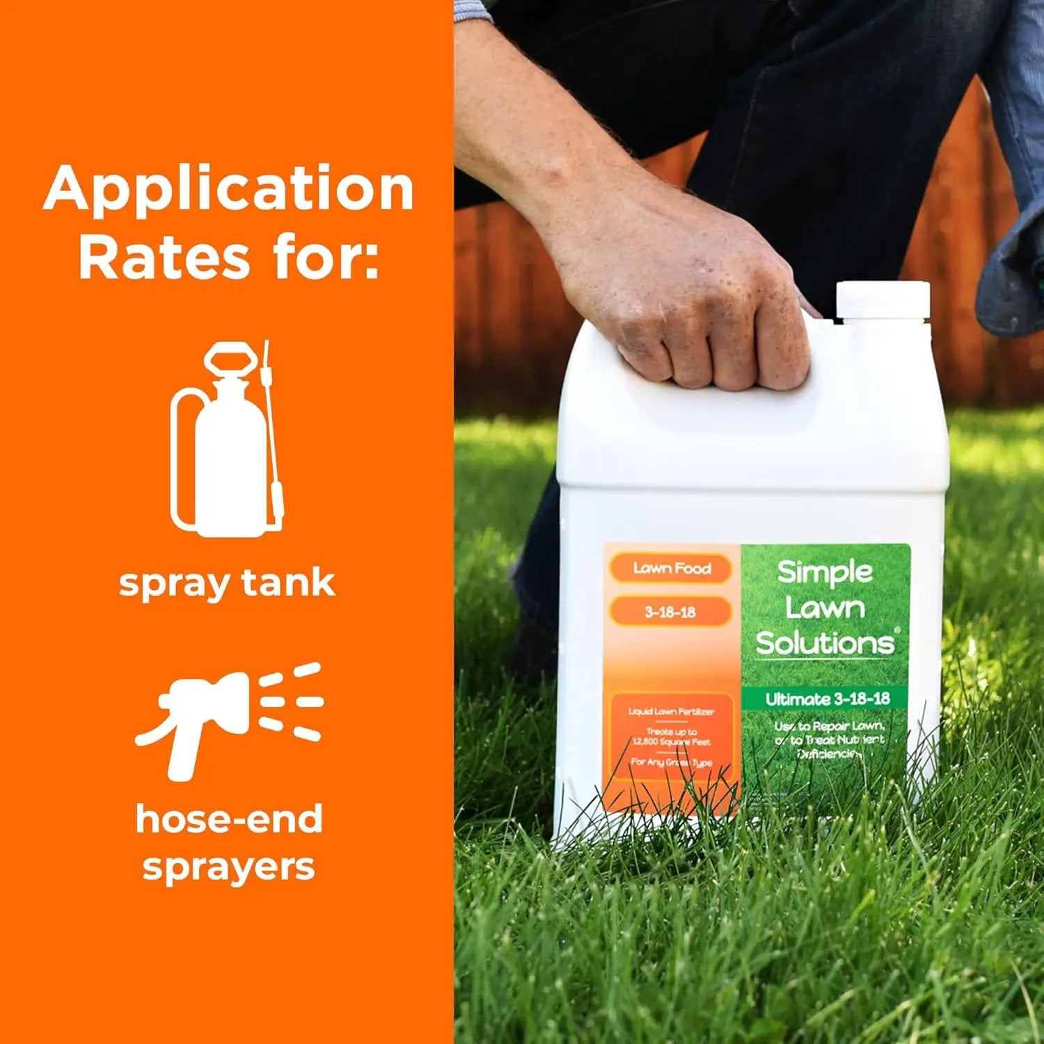 Ultimate 3-18-18 Lawn Food Liquid Fertilizer- Easy to Use Concentrated Spray- Any Grass Type- Summer & Fall - Simple Lawn Solutions- Turf Hardiness & Root Vigor- Phosphorus and Potassium (1 Gallon) by GreenHaven Gardens