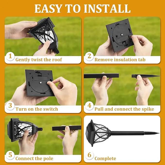 GIGALUMI Solar Lights Outdoor Waterproof, 8 Pack LED Solar Garden Lights, Solar Lights for Outside, Garden Decor for Yard, Patio, Landscape, Planter, Walkway (Warm White) by GreenHaven Gardens