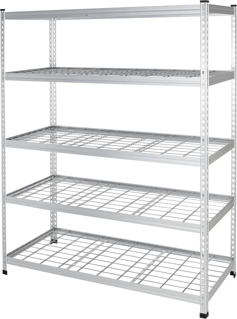 Amazon Basics 4000IBS Heavy Duty Adjustable Storage Shelving Unit, 5 Shelf, High-Grade Aluminum, Silver, 60 x 24 x 78 Inch by GreenHaven Gardens