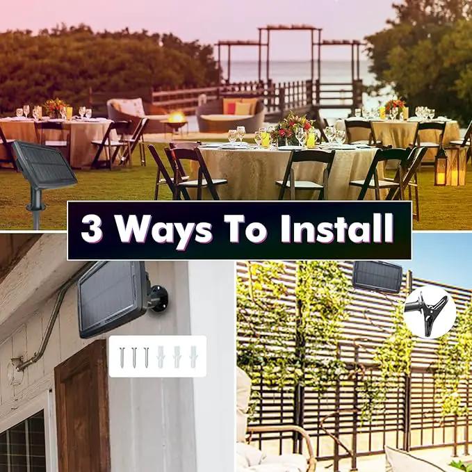 50FT Solar String Lights for Outside – Multicolor & Warm White G40 LED Bulbs, 8 Modes, Shatterproof Waterproof Solar Powered Outdoor String Lights with USB Charging, Patio Lights for Gazebo, Camping by GreenHaven Gardens