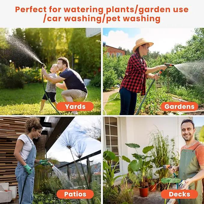 Upgraded Retractable Garden Hose Reels 130 ft X 1/2" PRO Metal Bracket 180° Swivel Any Length Lock Heavy Duty Water Hose Reels Wall Mount 9 Pattern Nozzle Garden Watering by GreenHaven Gardens
