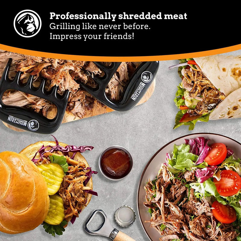 Mountain Grillers Meat Claws - Pulled Pork Claws and Meat Shredder - Grilling Claws BBQ Tools for Meat Shredding - Meat Pulling Claws for Barbecue, Smoker, and Grill Bear Claws - Pack of 2, Black by GreenHaven Gardens