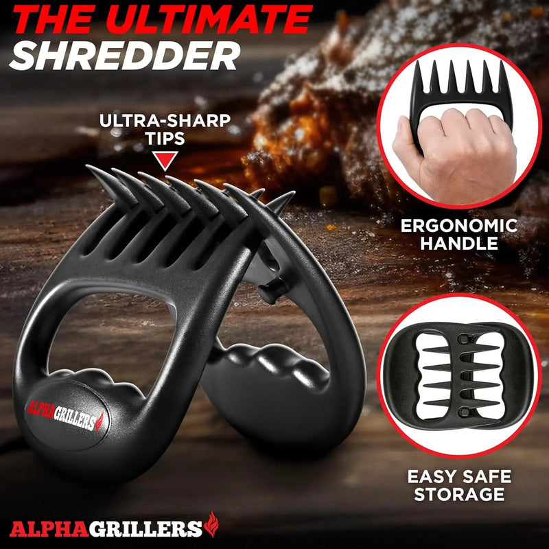 Alpha Grillers Meat Shredder Claws - Grilling Accessories Gifts for Men Dad Him Husband Son Boyfriend Birthday - BBQ Accessories Grill Puller for Cooking Shredding Barbecue Smoker Pulled Pork Chicken by GreenHaven Gardens