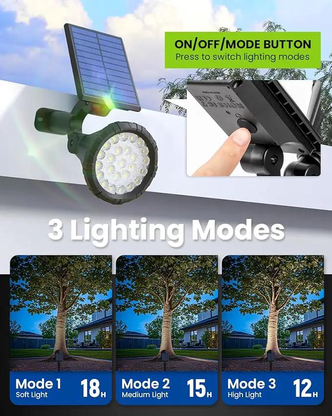 Solar Spot Lights Outdoor Waterproof, Solar Powered Flag Lights Halloween Lights, Landscape Spotlights for Tree, House, Yard, Garden, Christmas Decorations-4 Pack by GreenHaven Gardens