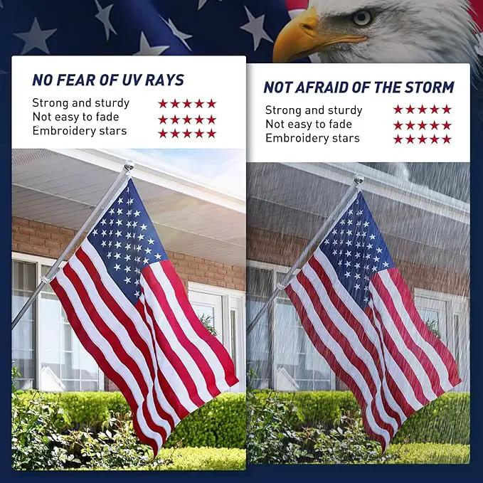 American Flag 2.5x4 Ft Embroidered Stars, Sewn Stripes, Brass Grommets US Flag Decorations, Outdoors Indoors USA Flags Polyester 2.5 x 4 Foot by GreenHaven Gardens