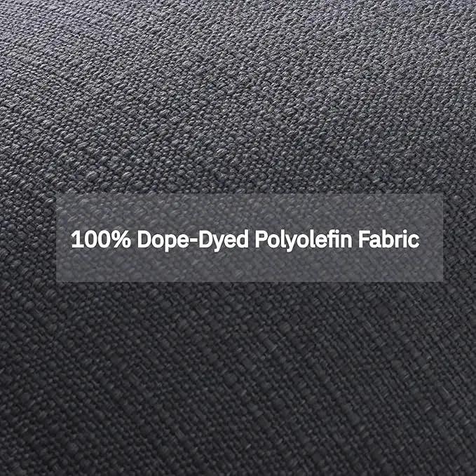 Favoyard Outdoor Deep Seat Cushion Set, 19 x 19 Inch Rainproof & 3-Year Fade Resistant Patio Furniture Cushions, Removable Seat Bottom & Back Cushion covers with Ties for Chair, Sofa, Couch, Dark Grey by GreenHaven Gardens