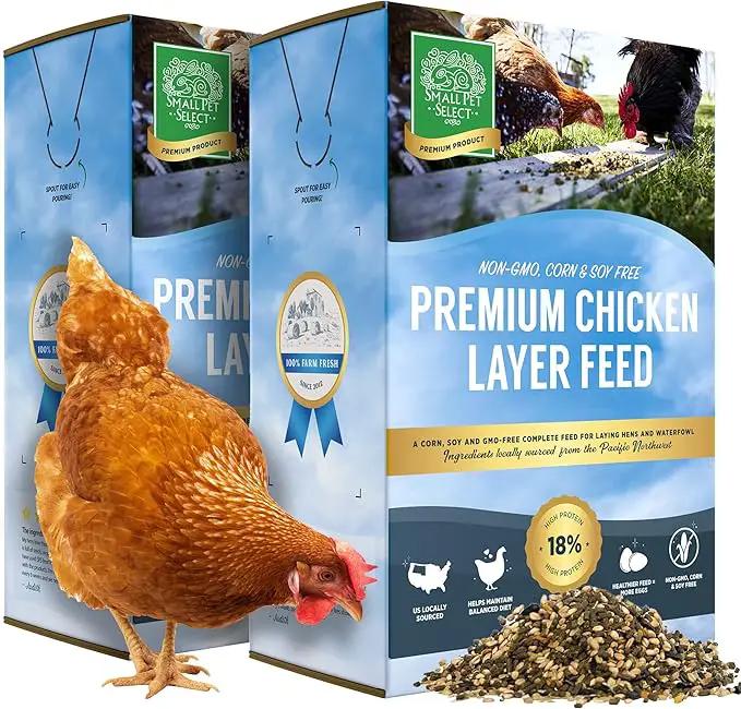 Small Pet Select Chicken Layer Feed Pellets, Food for Chickens and Laying Hens, Poultry and Waterfowl, High Protein and Omega 3, Corn and Soy Free, Non-GMO, 20 lb (2-Pack), 40 lbs Total by GreenHaven Gardens