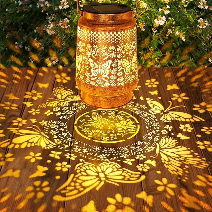 Solar Lanterns Outdoor Garden Decor Butterfly Hanging Lantern Lights, Birthday Gifts for Women Mom Grandma Waterproof Metal Solar Lights LED Decoration with Shepherd Hook for Garden Yard Patio Porch by GreenHaven Gardens