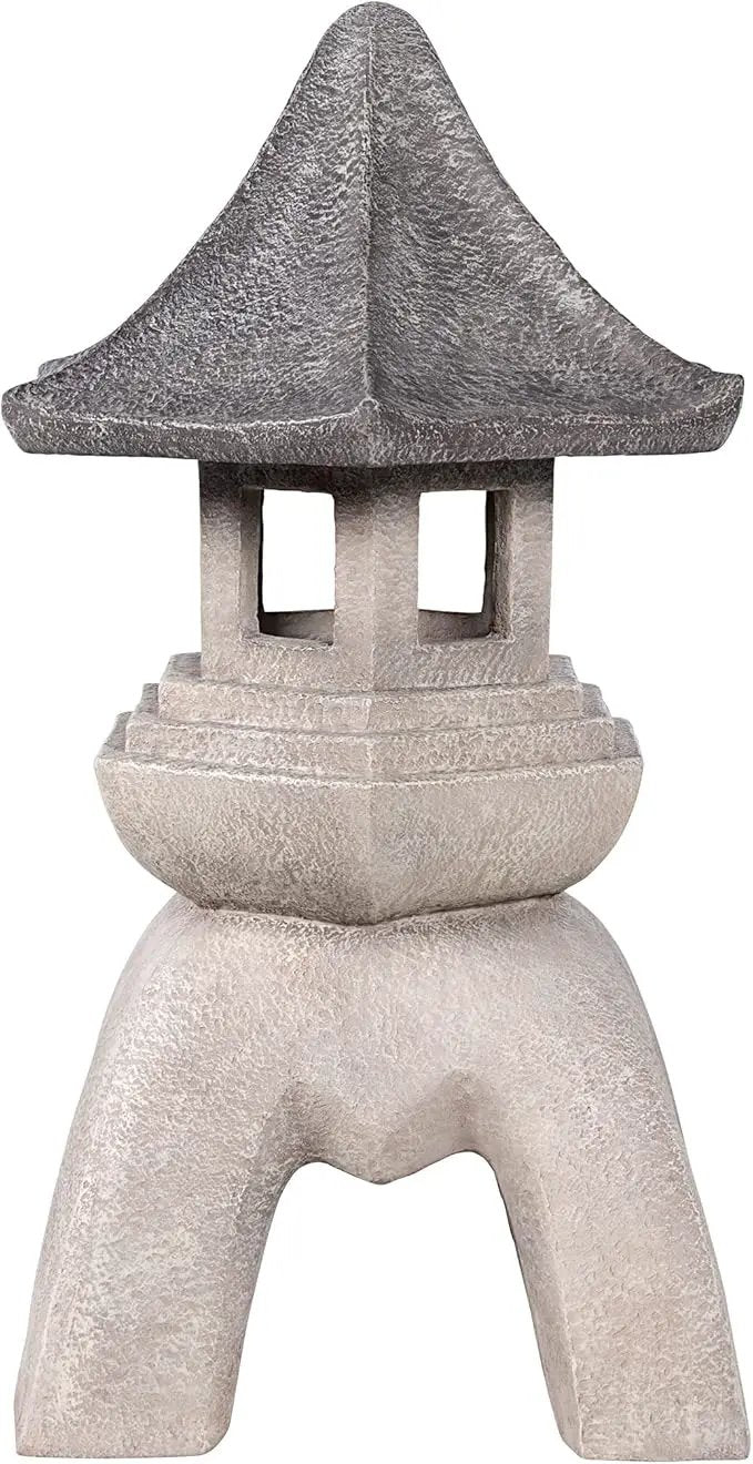 Design Toscano Asian Decor Pagoda Lantern Indoor/Outdoor Statue, Giant, Fiberglass Cast Stone Resin, Two Tone Stone Finish by GreenHaven Gardens