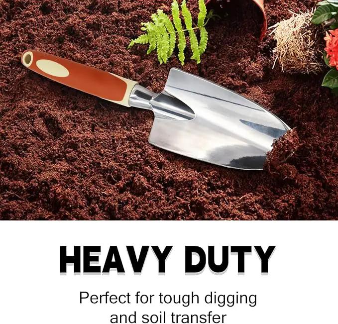 Garden Tool Set, 6 Pack Heavy Duty Gardending Hand Tools Kit with Non-Slip Rubber Grip, Ideal Gardening Gifts for Women by GreenHaven Gardens
