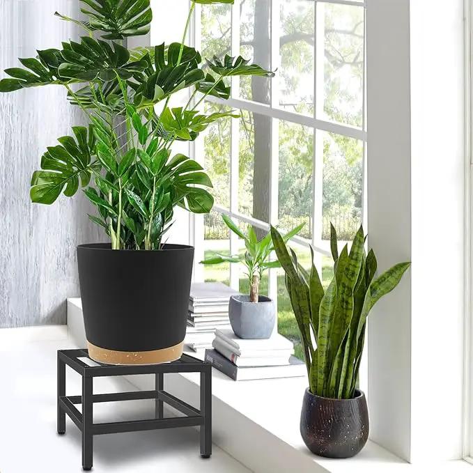 Plant Stand Indoor Outdoor, 2 Pcs Heavy Duty Plant Stands Metal Pedestal Stand for Indoor Outdoor, Wrought Iron Flower Stand Display Planter Shelf for Garden Deck Living Room by GreenHaven Gardens