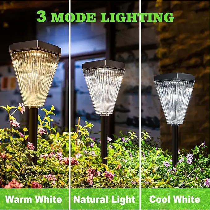 2 Pack Solar Post Lights Outdoor Waterproof IP65 Solar Fence Post Pillar Lights Landscape Stake Decorative Fence Yard Patio Walkway Pathway Light Up to 12 Hrs by GreenHaven Gardens