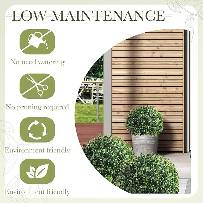 Yunlly 6 Pack 18" Artificial Boxwood Ball Bush Topiary Trees Fake Outdoor Plants, Realistic UV Resistance Faux Shrubs with Spike Greenery Topiary for Front Porch Garden Yard Patio Indoor (Green) by GreenHaven Gardens
