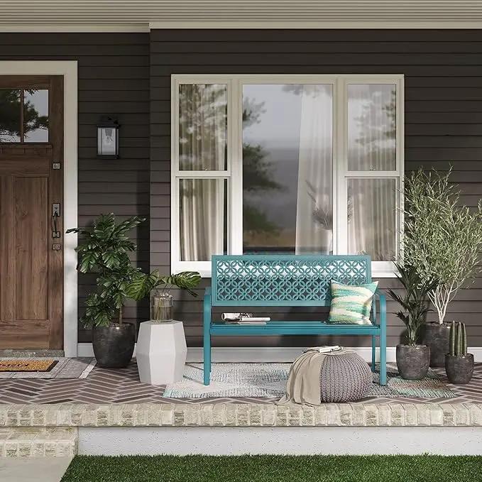 Grand patio 50" Outdoor Bench Garden Bench with Armrests Bench for Outdoors Lawn Yard Porch Lake Shore by GreenHaven Gardens