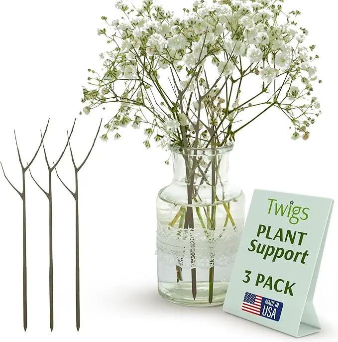 Plant Support Stakes, Stem Holder Structures for Indoor & Outdoor Use, Garden Accessories for Climbing & Potted Plants, Trellis Alternative - Moonstone, 3 Pack, 22" L, Original by GreenHaven Gardens