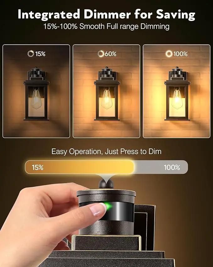 VIANIS Distance-Adjustable Motion Sensor Porch Light, 2-Pack Oil Rubbed Bronze Waterproof Outdoor Light fixtures Wall Mount, Anti-Rust Dusk-to-Dawn Outdoor Lanterns for Porch, Garage, Front Door by GreenHaven Gardens