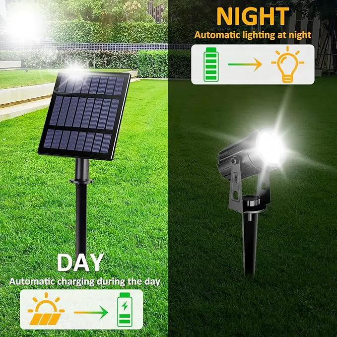 T-Sun Solar Spotlights Outdoor Waterproof, 4-in-1 Solar Landscape Spotlights Outdoor Waterproof Auto ON/Off Solar Lights for Garden, Yard, Driveway, Pool Area(White) by GreenHaven Gardens