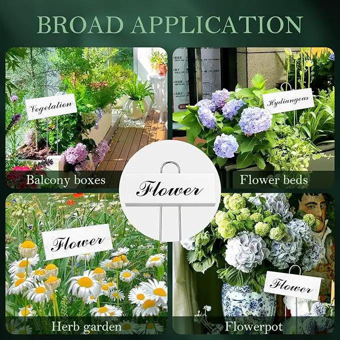 30 Pack Metal Plant Labels for Outdoor Garden Waterproof Plant Markers, Labels Garden Markers for Seedlings Herbs Vegetable Greenhouse Gifts with Pen - White by GreenHaven Gardens
