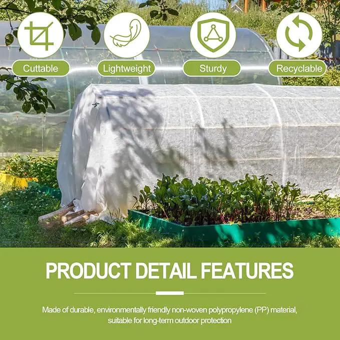 Plant Covers Freeze Protection, 10x33FT Reusable Thickened Winter Floating Row Covers, Frost Cloth Blanket Shade Cloth Garden Fabric Plant Cover for Raised Beds Vegetables Insect Winter Frost by GreenHaven Gardens