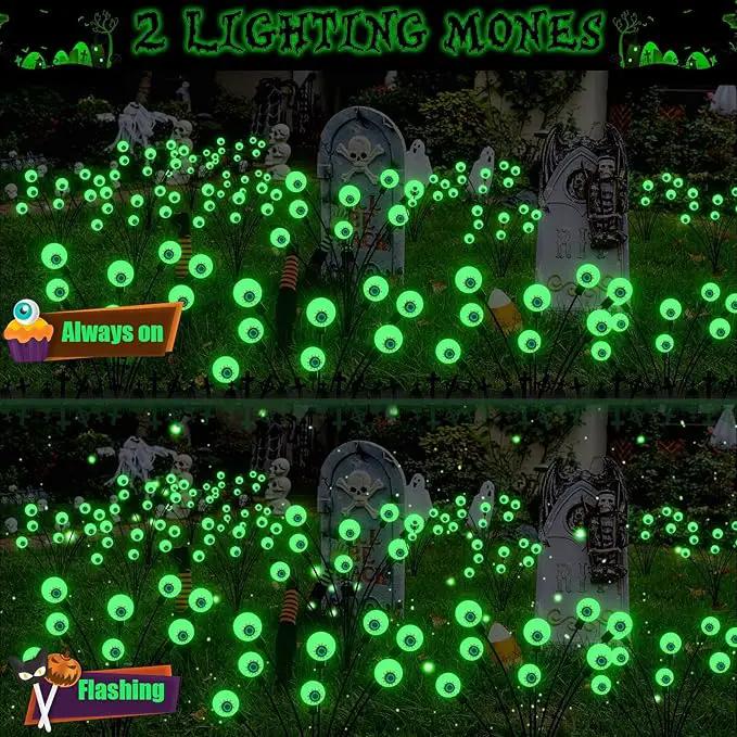 Halloween Decorations Outdoor Solar Scary Eyeball Lights, 4-Pack 32 LED Solar Garden Lights, Waterproof Halloween Night Light Spooky Pathway Lights for Yard Patio Lawn Party by GreenHaven Gardens