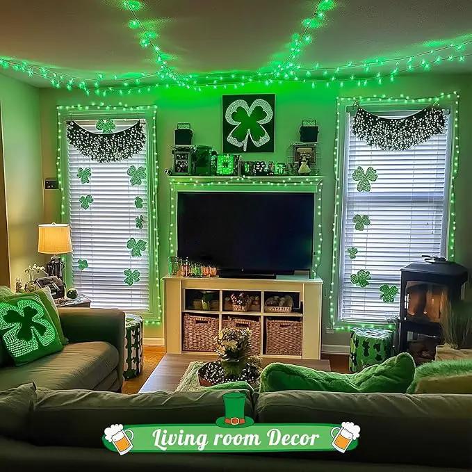 JMEXSUSS Green Lights for St Patrick's Day Decoration, 200 LED Green Christmas Lights Clear Wire, Connectable Green String Lights Indoor Outdoor for Spring Tree Garden St. Patricks Day Decor by GreenHaven Gardens