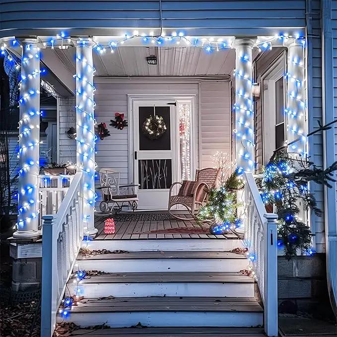 JMEXSUSS Blue and White String Lights Outdoor Indoor, 200 LED Christmas String Lights Clear Wire, 66ft Christmas Lights Plug in for Bedroom Tree Room Party Decorations by GreenHaven Gardens