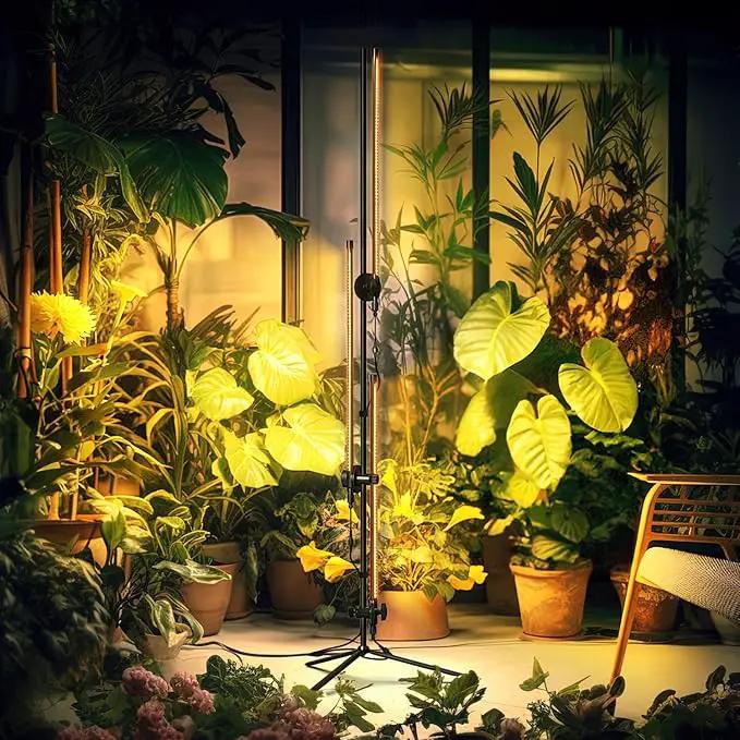 Grow Light with Stand for Indoor Plants, 3 Head 45W 168 LEDs Full Spectrum Adjustable Plant Light, 59'' H Tall Premium Aluminum Tripod Floor Stand for Indoor Gardening and Home Decoration by GreenHaven Gardens
