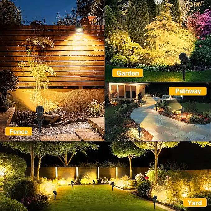 T-SUNUS 6-in-1 Solar Spot Lights for Outdoor Warm White 3000K Landscape Spotlight IP65 Waterproof Separated Panel Uplights with 9.8ft Cable Auto On/Off for Tree Yard Lawn House Driveway Pathway Pool by GreenHaven Gardens