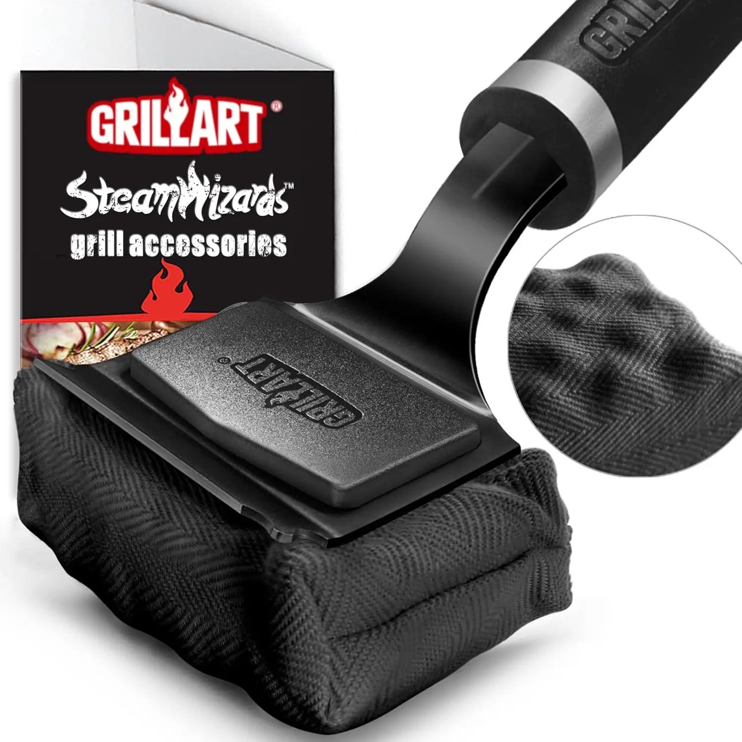 GRILLART Bristle Free Grill Brush Kit, Reinforced Outdoor Grill Brushes, Safe Cleaning Tools with Replaceable Heads, Grill Scraper BBQ Accessories, Men/Dad Gifts by GreenHaven Gardens
