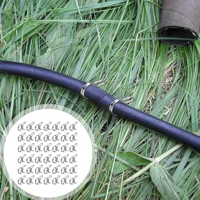 1/4 Tubing Clamp, 1/4"Double Wire Spring Hose Clamp, Irrigation Hose Clamp, Hose Tubing Clamps, 100 Double Line Hose Tube Spring Clamp, Irrigation Kit Connector Clamp, Metal Water Hose Clamps by GreenHaven Gardens