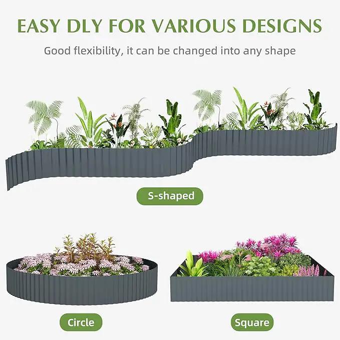 Metal Garden Edging Border, Corrugated Steel Landscaping, DIY for Lawn (Black, 10 Inch x 20FT) by GreenHaven Gardens