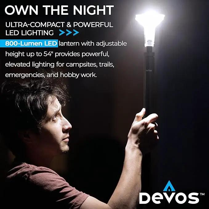 DEVOS - LIGHTRANGER 800 Mini Telescoping Camp Light, 4.5 Tall with 800 Lumens, Ultra Compact & Portable, Rechargeable LED Lantern, Up to 30-Hour Runtime, 1 Year Warranty, Includes Carry Case by GreenHaven Gardens