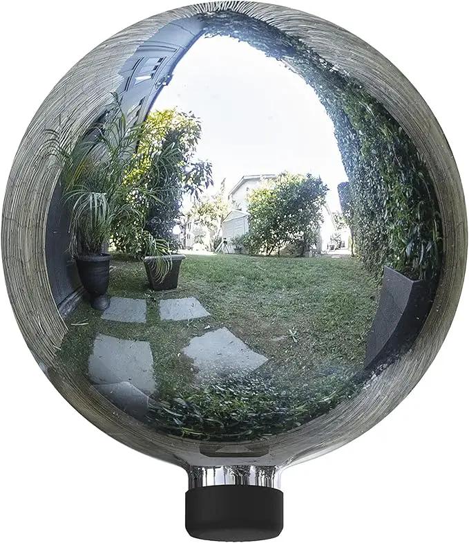 Alpine Corporation 10" Diameter Indoor/Outdoor Glass Gazing Globe Yard Decoration, Silver by GreenHaven Gardens