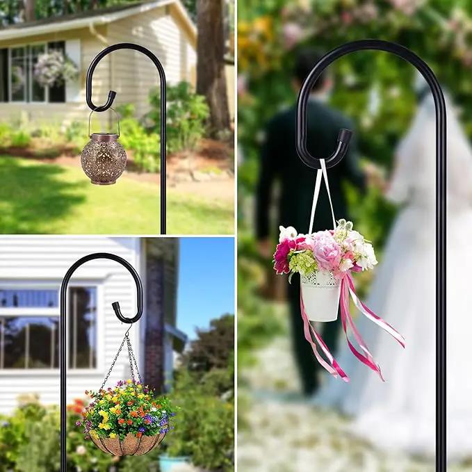 Shepherd-Hooks Adjustable for Bird-Feeder Lantern Plant-Hook Garden-Stake - Plant Stand Hanger for Outdoor Flower Basket, Bird Feeder Hanger Weddings Décor by GreenHaven Gardens