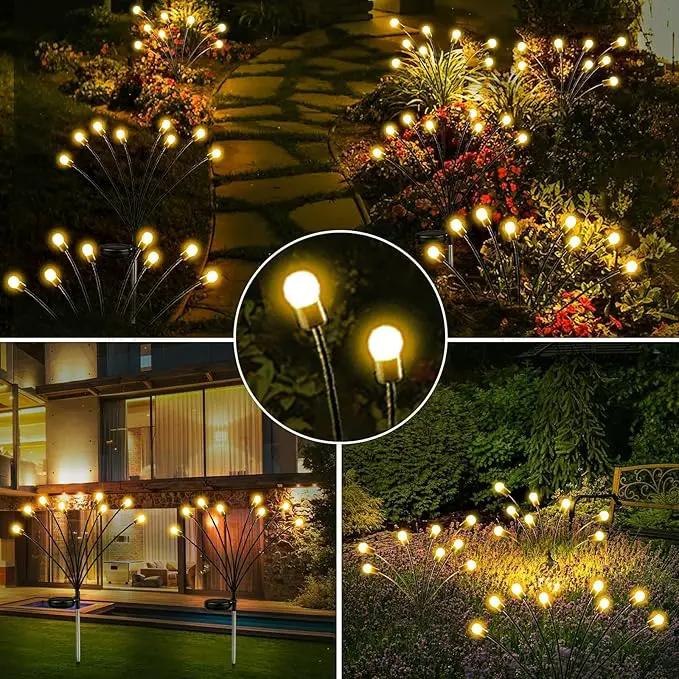 2-Pack Solar Garden Lights, 16 LED Solar Lights Outdoor for Garden Decor, Waterproof Firefly Light Outdoor (Sway by Wind), Swaying Light for Outside Yard Pathway Landscape Decorations (Warm White) by GreenHaven Gardens