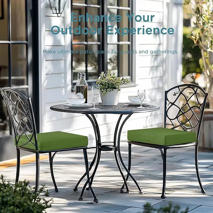Codi Outdoor Cushions for Patio Furniture 24x24 Inch, Waterproof Chair Seat Cushion with Handles & Adjustable Straps, Fade Resistant - Set of 2, Green by GreenHaven Gardens
