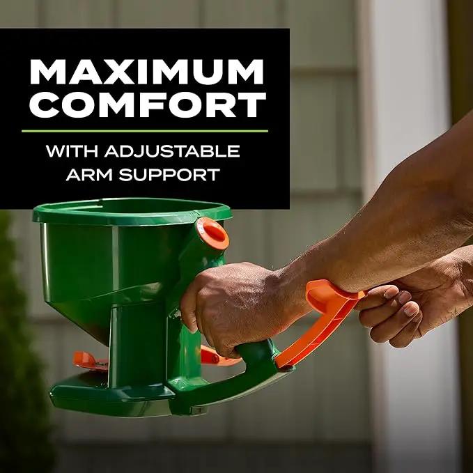 Scotts Whirl Hand-Powered Spreader for Grass Seed, Fertilizer, Salt, Ice Melt, Handheld Spreader Holds up to 1,500 sq. ft. Product by GreenHaven Gardens