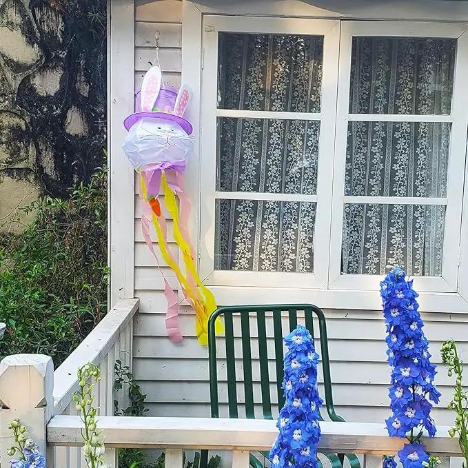 Easter Windsock Bunny Wind Socks Enduring Wind Socks for Outdoor Hanging Yard and Party Winter Festival Garden Décor 44.9 Inch by GreenHaven Gardens