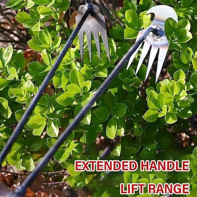 Weeding Artifact Uprooting Garden Weeding Tool, Upgraded Weed Removal Tool, Stainless Steel/Manganese Steel Weed Puller Manual Weeders for Home Gardening Yard Farmland (12in Stainless Steel (4Teeth)) by GreenHaven Gardens