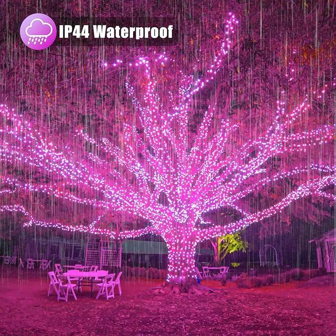 100 LED Pink String Lights, 33ft Pink Christmas Lights Outdoor 8 Modes Clear Wire, Plug in Waterproof Twinkle Fairy Lights for Bedroom Indoor Wedding Christmas Decorations by GreenHaven Gardens