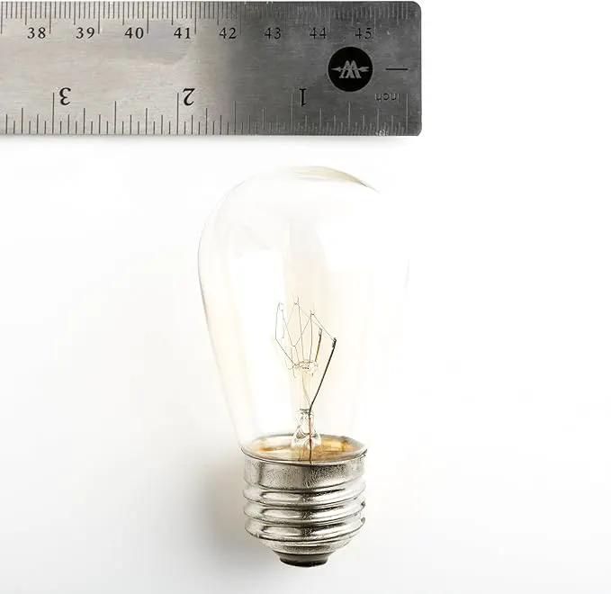 Hometown Evolution, Inc. Commercial E26 String Lights with 16 Gauge Wire (50 Foot 25 Socket, S14 11 Watt Clear Bulb) by GreenHaven Gardens