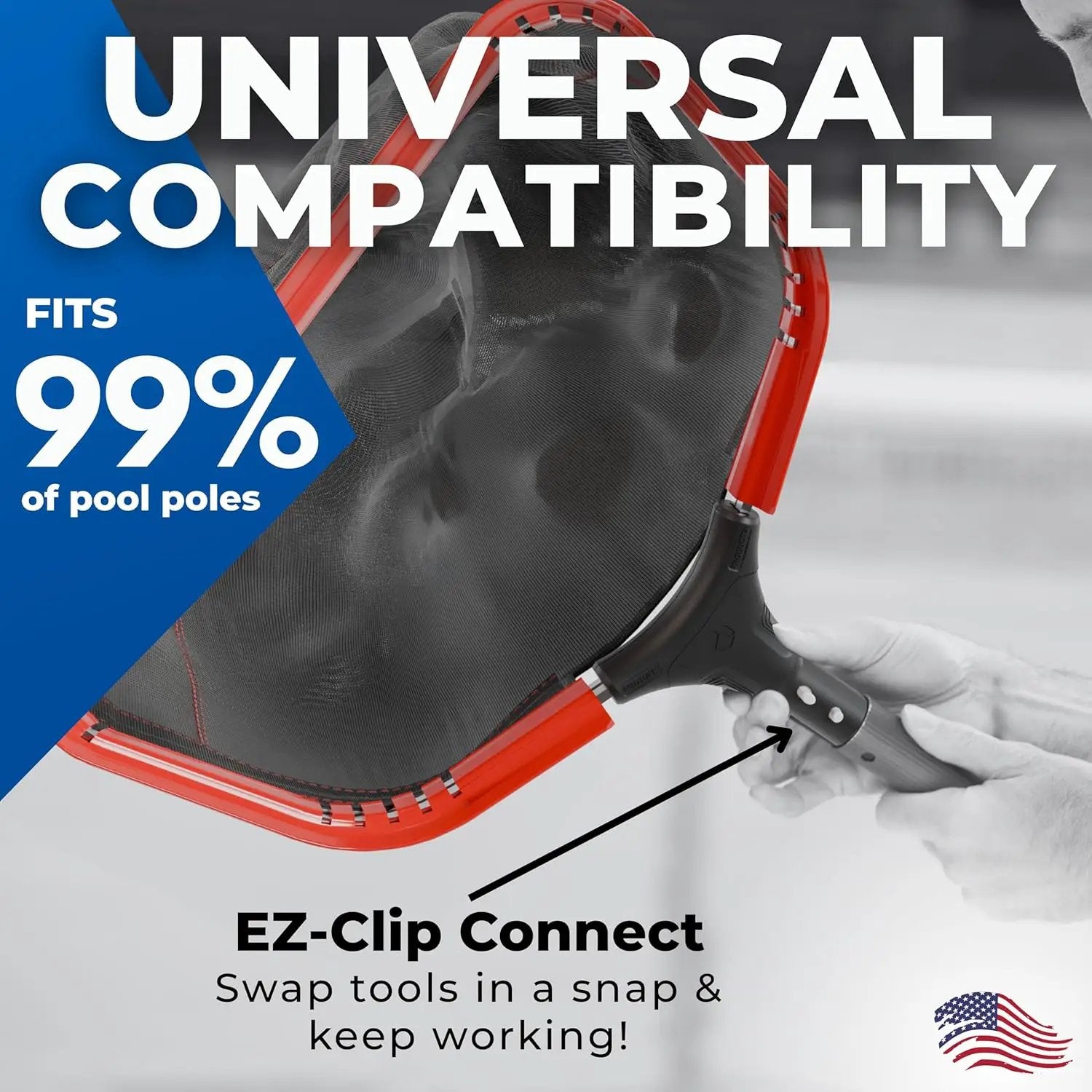 ProTuff 19" Fine Pool Net for PROS – “490 Promise” Unlimited Unconditional Replacement – Cleans 3X Faster Than Vacuum – Wide Pool Skimmer Net with Deep Bag for Easy Maintenance of Leaves, Bugs, Debris by GreenHaven Gardens