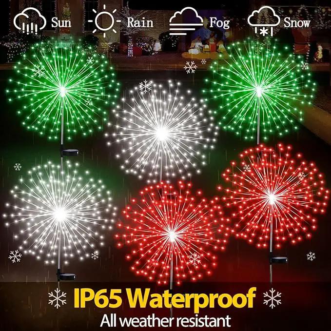 6 Pcs St. Patrick's Day Solar Firework Stake Lights 180 LED 8 Modes Solar Waterproof LED Sparkler Lights Outdoor Decoration for Garden Patio Yard Pathway Walkway Lawn, Red Green White by GreenHaven Gardens