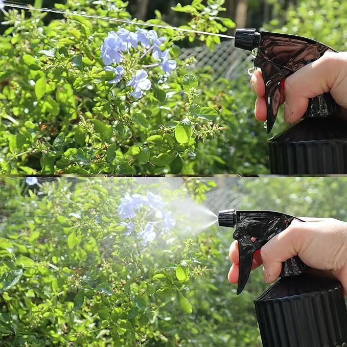 OFFIDIX Glass Spray Bottle, Pressure Watering Can, Indoor Plant Mister, Adjustable Nozzle Watering Glass 0.45L/15.22oz Spray Bottle for Garden Plants Cleaning Solutions (Black) by GreenHaven Gardens
