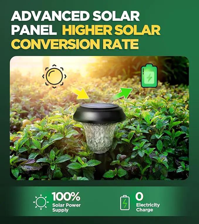 10 Pack Ultra Bright Solar Lights Outdoor Waterproof, from Dusk to Dawn Up to 12H Solar Light for Outside, Auto On/Off Solar Powered Garden Pathway Lights, Landscape Lighting (Cold White) by GreenHaven Gardens