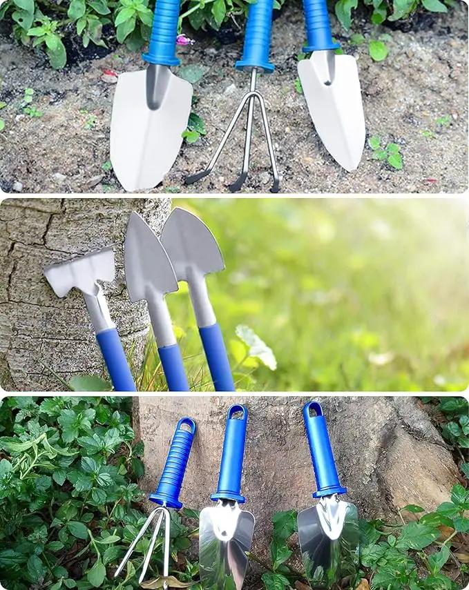 Garden Tools Set, 10 Pieces Stainless Steel,Gardening Tools kit with Handbag, Garden Hand Tools for Digging Planting Pruning, Garden Gifts for Women,Men (Tools + Bags) by GreenHaven Gardens