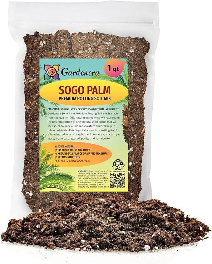 Premium SOGO Palm Plant Potting Mix - Crafted for Thriving Growth and Exquisite Beauty - 1 Quart by GreenHaven Gardens