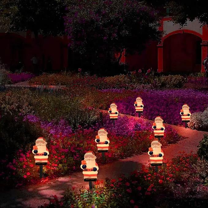 Goothy 2 Sets Santa Christmas Pathway Stakes Lights, 7Ft C7 Outdoor String With 8 Santa Claus Driveway Marker, Connectable Decorations for Yard Garden Walkway by GreenHaven Gardens