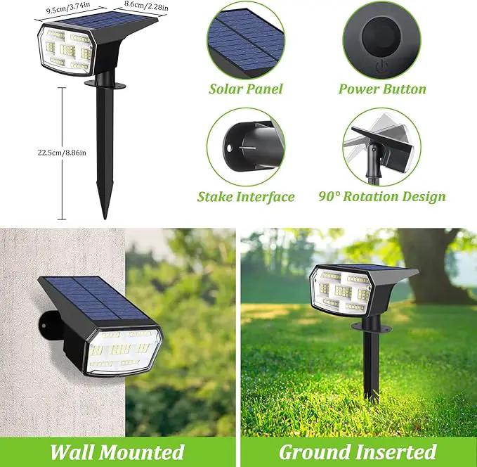 6-Pack Solar Spot Lights Outdoor, 59 LED Solar Lights Outdoor Waterproof, Outdoor Solar Lights for Yard with 3 Lighting Modes, Solar Landscape Spotlights for Garden Pathway Driveway Walkway by GreenHaven Gardens