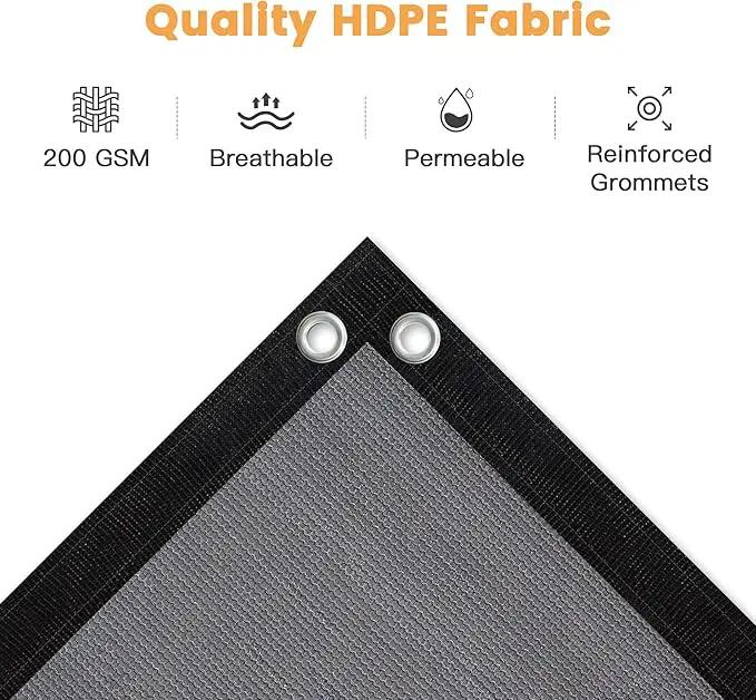 VICLLAX Shade Fabric Sun Shade Cloth with Every 2 FT Grommets for Patio Garden Pergola Cover Canopy 8x16 FT, Grey by GreenHaven Gardens